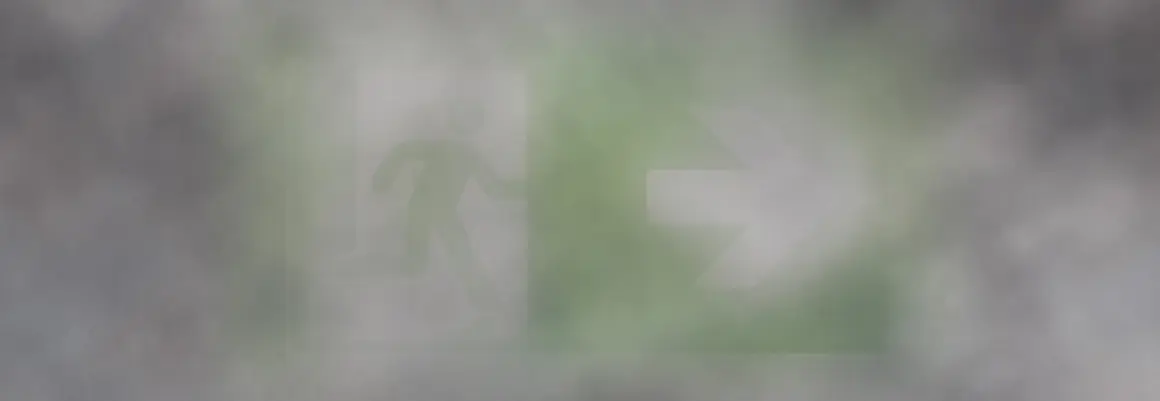 Highly mounted escape sign luminaires are no longer visible in smoke.